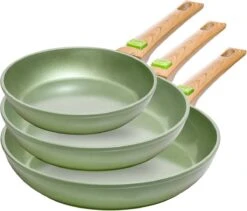 Just Vegan Koekenpan ECO Met Afneembaar Handvat 20 Cm Aluminium Groen -Keukengerei Winkel 1200x1024
