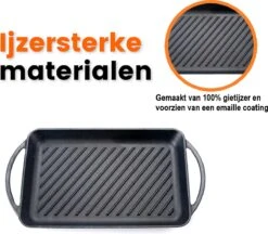 Kicinn Grillplaat - Gietijzer - Geëmailleerd - Incl. Accessoires - Ø 33 X 21.8 Cm (LxB) -Keukengerei Winkel 1200x1050