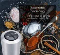 KROMS Peper En Zoutmolen Set - Peper En Zoutmolen Set Elektrisch -2 In 1 - Instelbare Maalgraad - Pepermolen - Zoutmolen - Peper En Zoutmolen Elektrisch -Keukengerei Winkel 1200x1094 2