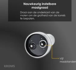 KROMS Peper En Zoutmolen Set - Peper En Zoutmolen Set Elektrisch -2 In 1 - Instelbare Maalgraad - Pepermolen - Zoutmolen - Peper En Zoutmolen Elektrisch -Keukengerei Winkel 1200x1104