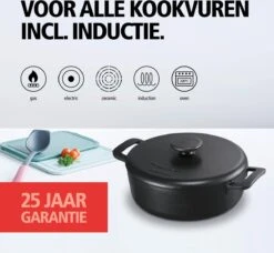 Brabantia The Dutch Braadpan - Matt Black - 28 Cm - Gietijzer -Keukengerei Winkel 1200x1107 1