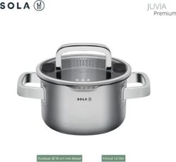 Sola Pannenset Juvia - 4 Delig - Ø 16,16,18,20 Cm - Zilver - RVS - Sandwichbodem -Keukengerei Winkel 1200x1110 2