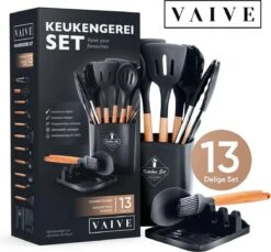 VAIVE Kookgerei Set 13-delig Met Houder - Keukengerei Set - Garde - Spatel Silicone -Keukengerei Winkel 1200x1113 3