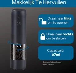 GOV Elektrische Peper- En Zoutmolen Zwart XL Set Oplaadbaar - Pepermolen - Peper En Zoutstel 6 GOV Elektrische Peper- En Zoutmolen Zwart XL Set Oplaadbaar - Pepermolen - Peper En Zoutstel -Keukengerei Winkel 1200x1156 1
