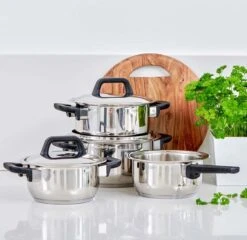 Gero Erik Kookpannenset - 4-delig - RVS - Inductie -Keukengerei Winkel 1200x1167