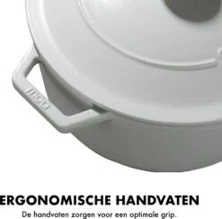 MOA Gietijzeren Braadpan - Inhoud 7,2 Liter - 30CM - Rond - Alle Warmtebronnen - Ook Voor Inductie - Gewicht 7,3 Kg - Wit - C30W -Keukengerei Winkel 1200x1181 4