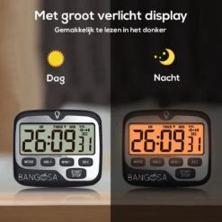 BanGosa® Magnetisch Digitale Kookwekker - Timer - RVS - Keukenwekker Digitaal - Digitale Keuken Timer - Stopwatch Met Magneet -Keukengerei Winkel 1200x1198 14