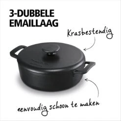BRABANTIA THE DUTCH Gietijzeren Braadpan - Ø 28cm - MAT Zwart - Inductie -Keukengerei Winkel 1200x1200 10