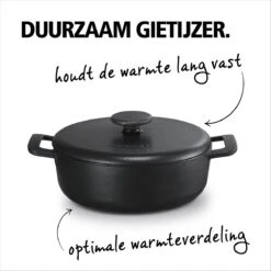 BRABANTIA THE DUTCH Gietijzeren Braadpan - Ø 28cm - MAT Zwart - Inductie -Keukengerei Winkel 1200x1200 11