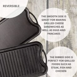 Nuovva Dubbelzijdig Gietijzeren Grillplaat - 50cm X 26cm -Keukengerei Winkel 1200x1200 338