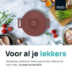 MOA Gietijzeren Braadpan - Inhoud 4,75 Liter - 26CM - Rond - Alle Warmtebronnen - Ook Voor Inductie - Gewicht 5,8 Kg - Bordeaux Rood - MC26BR -Keukengerei Winkel 1200x1200 364