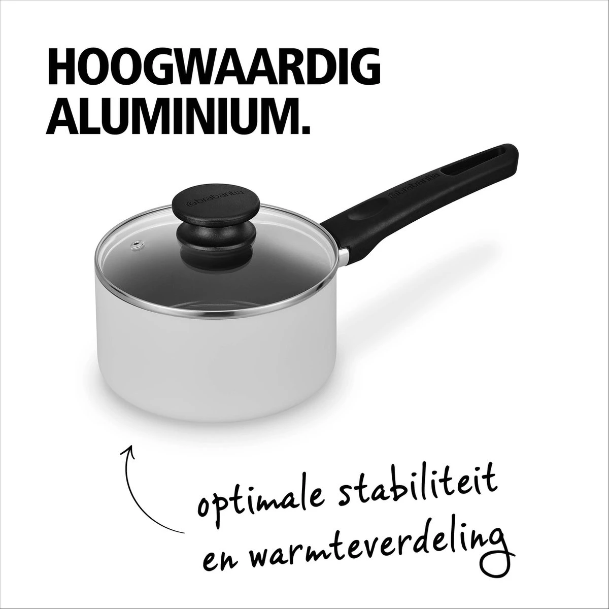 BRABANTIA INDU+ Steelpan Met Deksel - Keramische Antiaanbaklaag - Ø 16 Cm - Inductie - Pfas Vrij 4 BRABANTIA INDU+ Steelpan Met Deksel - Keramische Antiaanbaklaag - Ø 16 Cm - Inductie - Pfas Vrij - Afbeelding 4