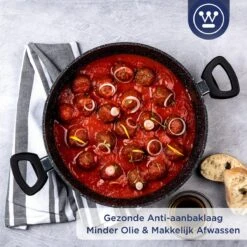 Westinghouse Hapjespan Inductie - Ø 32 Cm - Zwart Marmer - Met Deksel -Keukengerei Winkel 1200x1200 490