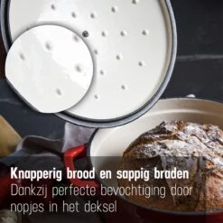 Daumonet Carême Rouge Gietijzeren Braadpan - Sudderpan Kersen Rood - Rond - Ø26 Cm - 4,4 Liter - PFAS & PFOA Vrij - Emaille - Geschikt Voor Alle Warmtebronnen - Elektrisch - Gas - Halogeen - Inductie - Keramisch - Vaatwasserbestendig -Keukengerei Winkel 1200x1200 496