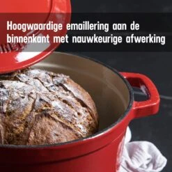 Daumonet Carême Rouge Gietijzeren Braadpan - Sudderpan Kersen Rood - Rond - Ø26 Cm - 4,4 Liter - PFAS & PFOA Vrij - Emaille - Geschikt Voor Alle Warmtebronnen - Elektrisch - Gas - Halogeen - Inductie - Keramisch - Vaatwasserbestendig -Keukengerei Winkel 1200x1200 501