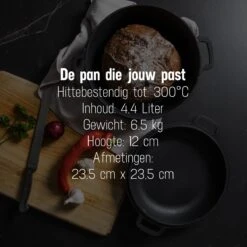 Daumonet Ducasse Gietijzeren Double Use Braadpan - Combi Sudderpan Zwart - 2-in-1 Bak- En Braadpan - PFAS & PFOA Vrij - Rond - Ø 26 Cm - 4,4 Liter - Emaille - Alle Warmtebronnen - Elektrisch - Gas - Halogeen - Inductie - Keramisch -Keukengerei Winkel 1200x1200 613