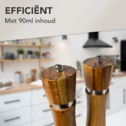 Nimma® Peper En Zoutmolen Set - Incl Navul Lepel - Verstelbare Maalgraad - Acacia Hout -Keukengerei Winkel 1200x1200 629