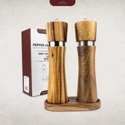 Nimma® Peper En Zoutmolen Set - Incl Navul Lepel - Verstelbare Maalgraad - Acacia Hout -Keukengerei Winkel 1200x1200 630