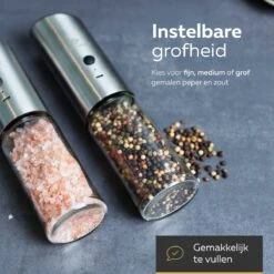 101Products Peper- & Zoutmolen Elektrisch - USB Oplaadbaar - Pepermolen - Zoutmolen - RVS -Keukengerei Winkel 1200x1200 632