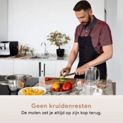 DODANA Premium Peper - & Zoutmolen Elektrisch - 1 Stuk - Pepermolen - Zoutmolen - Oplaadbaar - USB - Elektrische Pepermolen - RVS - Zwaartekracht Functie - LED Lamp - Nl Handleiding - Incl Borsteltje -Keukengerei Winkel 1200x1200 637