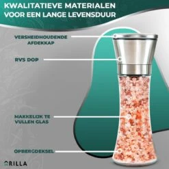 Peper En Zoutmolen Set - RVS Zout En Peperstel - Zoutvaatje En Pepermolen - 2 In 1 -Keukengerei Winkel 1200x1200 649