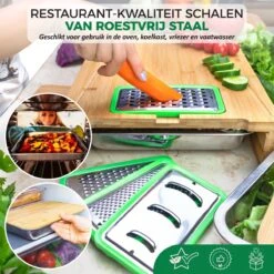 Ecowize 3-in-1 Bamboe Snijplank Met Opvangbak - Snijplank Hout Incl. 3 Roestvrijstalen Opvangbakjes Met Bamboe Deksel, 4 Inzetbare Raspen - Groentesnijder, Hakblok, Borrelplank, Tapasplank, Broodplank - 40x30cm - Duurzaam Cadeau -Keukengerei Winkel 1200x1200 669