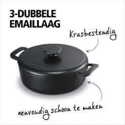 Brabantia The Dutch Braadpan - Matt Black - 28 Cm - Gietijzer -Keukengerei Winkel 1200x1200 69