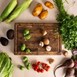 VDN Professionele Snijplank Acacia Hout Met Sapgeul En Handvatten – Hakblok 26x38x3.5 Cm -Keukengerei Winkel 1200x1200 693