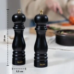 Deleca Luxe Peper En Zoutmolen Set - Met Geschenkdoos - Zout / Pepermolen - Rubberhout - Zwart & Goud -Keukengerei Winkel 1200x1200 702