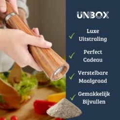 UNBOX Peper En Zoutmolen Set - Pepermolen - Zoutmolen - BBQ Accesoires - Acacia Hout - RVS -Keukengerei Winkel 1200x1200 724