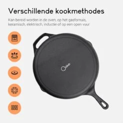 Ocina Gietijzeren Pan – ø30,5cm - Skillet - Koekenpan – Hapjespan – Koekenpan Inductie – Koekenpannenset - Gietijzeren Pan Bbq - Gietijzer -Keukengerei Winkel 1200x1200 78