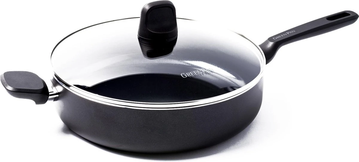 GreenPan Memphis Hapjespan 28cm - Zwart - Inductie - PFAS-vrij 1 GreenPan Memphis Hapjespan 28cm - Zwart - Inductie - PFAS-vrij