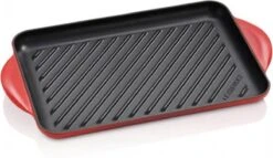 Le Creuset - Gietijzeren Grillplaat - 32x22cm - Kersenrood -Keukengerei Winkel 1200x697 2