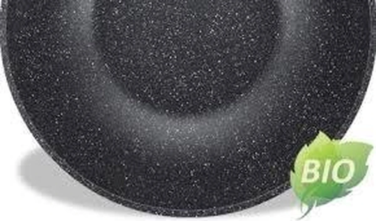 Royalty Line Marble Coating Wok - Met Glazen Deksel - Zwart - 30 Cm 7 Royalty Line Marble Coating Wok - Met Glazen Deksel - Zwart - 30 Cm - Afbeelding 7