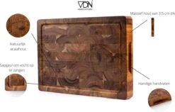 VDN Professionele Snijplank Acacia Hout Met Sapgeul En Handvatten – Hakblok 26x38x3.5 Cm -Keukengerei Winkel 1200x770 4