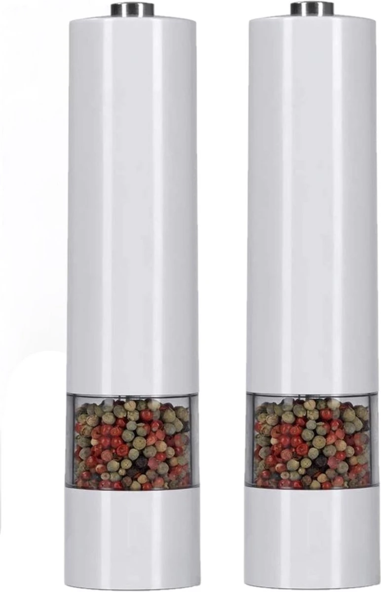 IGOODS Keramiek Elektrische Pepermolen En Zoutmolen - Pepermolen - Zoutmolen - 2 Stuks- Wit 1 IGOODS Keramiek Elektrische Pepermolen En Zoutmolen - Pepermolen - Zoutmolen - 2 Stuks- Wit